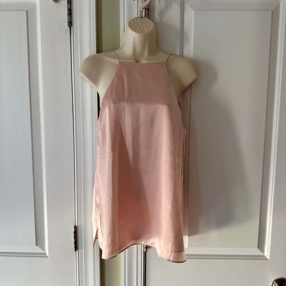 NWT Cami NYC Silk Reversible Pale Pink Ruffle Camisole Size S